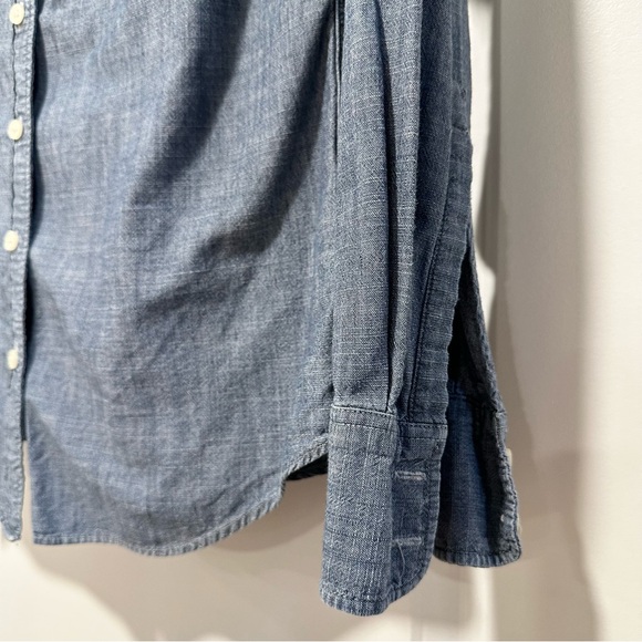J.Crew Factory Perfect Shirt Blue Chambray Button Down Shirt Size XS Extra Small - Picture 5 of 13